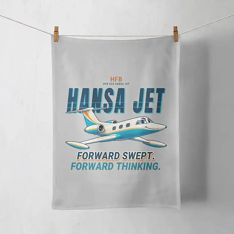 HFB 320 Hansa Jet - Cartoon - Towel - Light Gray