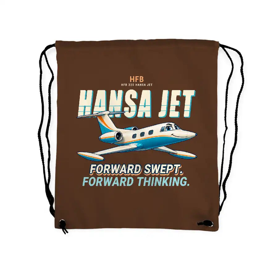 HFB 320 Hansa Jet - Drawstring Bag - Cartoon - Brown
