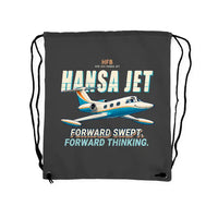 Thumbnail for HFB 320 Hansa Jet - Drawstring Bag - Cartoon - Gray