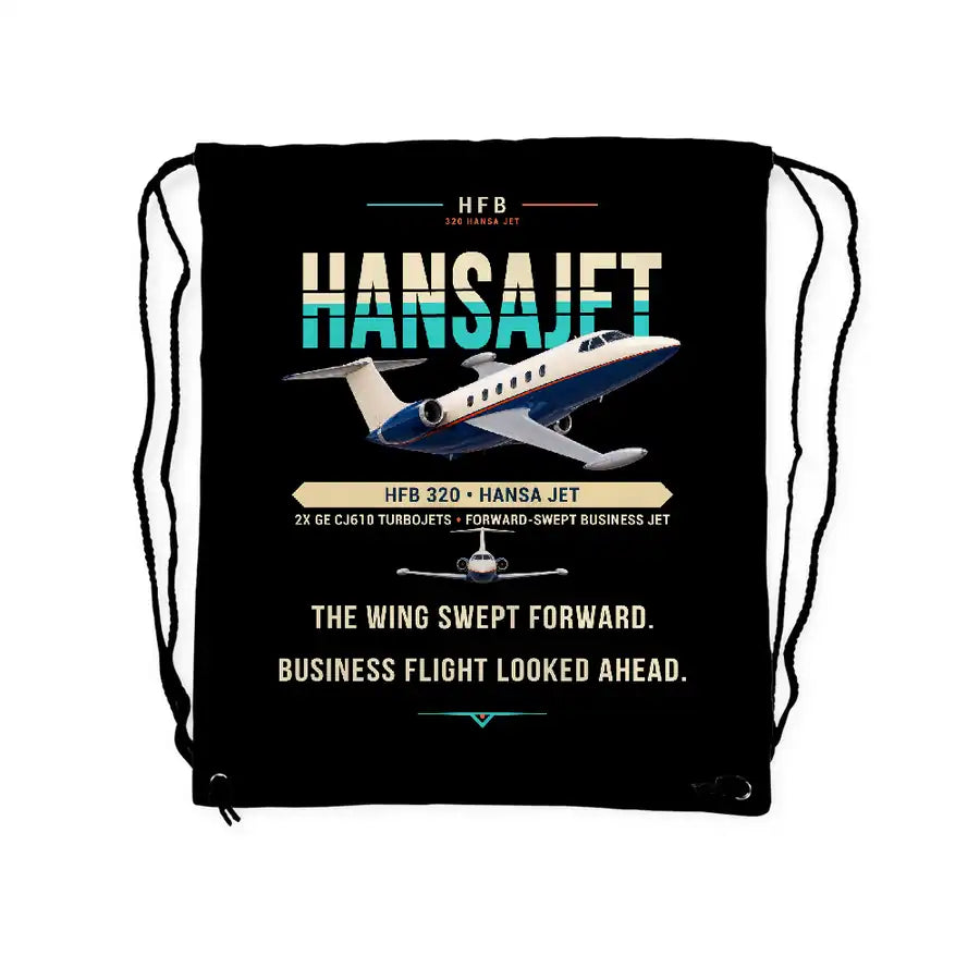HFB 320 Hansa Jet - Drawstring Bag - Original - Black