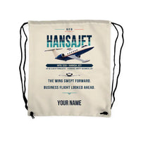 Thumbnail for HFB 320 Hansa Jet - Drawstring Bag - Original + Name - Beige