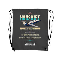 Thumbnail for HFB 320 Hansa Jet - Drawstring Bag - Original + Name - Gray