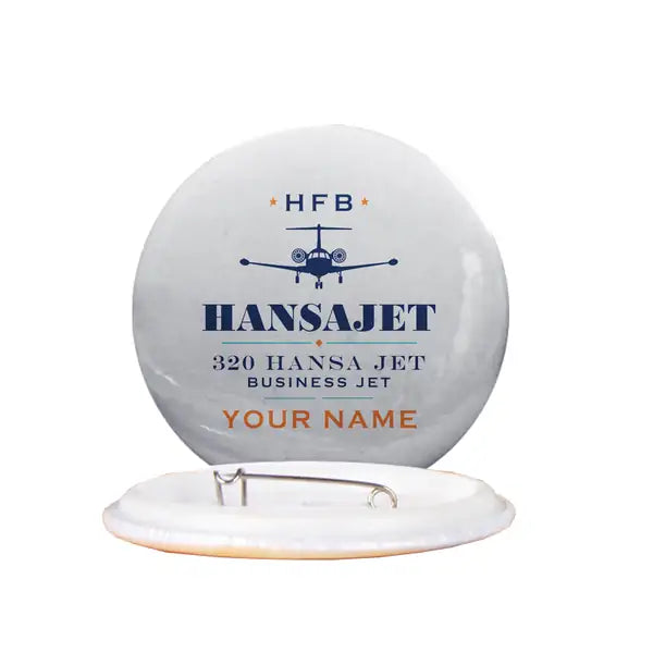 HFB 320 Hansa Jet - Heritage + Name - Pin - Light Gray
