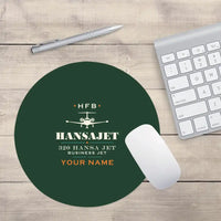 Thumbnail for HFB 320 Hansa Jet - Heritage + Name - Round Mouse Pad - Dark Green