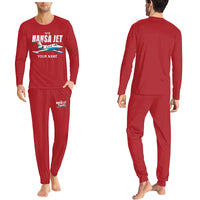 Thumbnail for HFB 320 Hansa Jet - Men Pajamas - Cartoon Chest + Name - Red