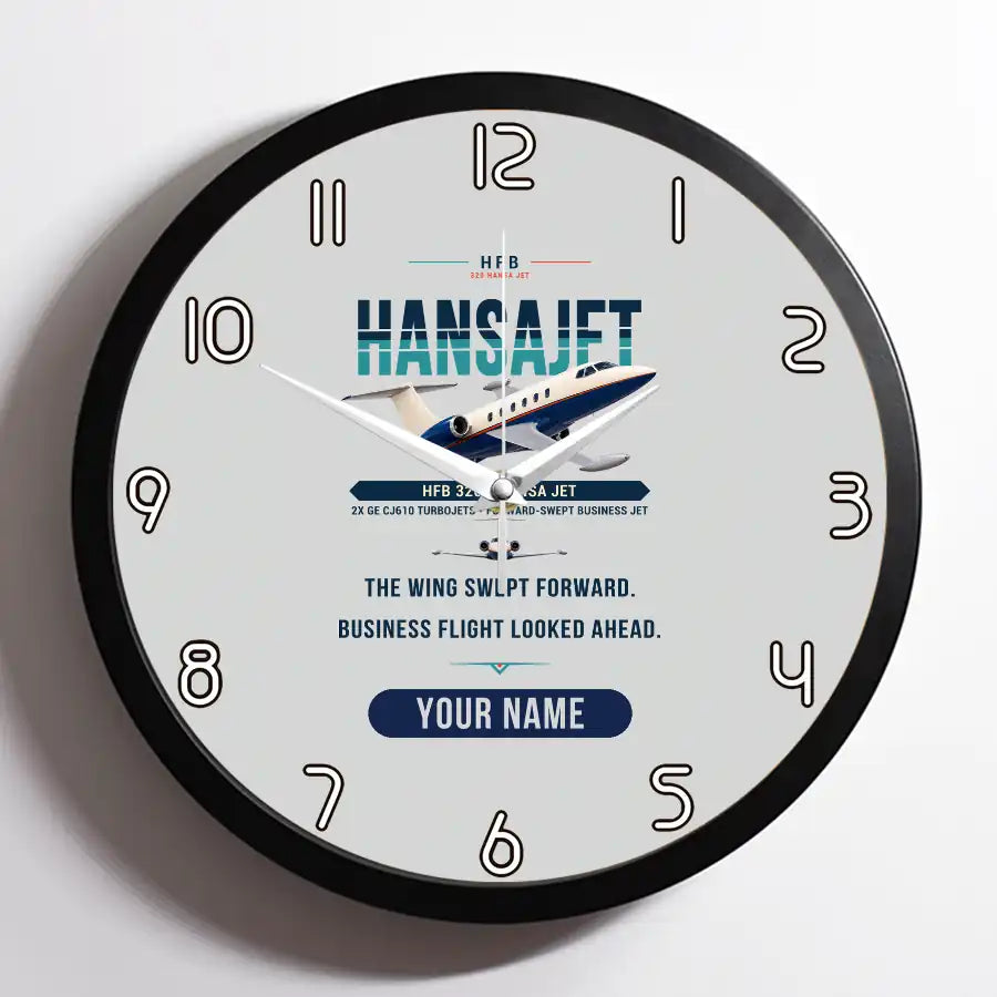 HFB 320 Hansa Jet - Original + Name - Framed - Light Gray