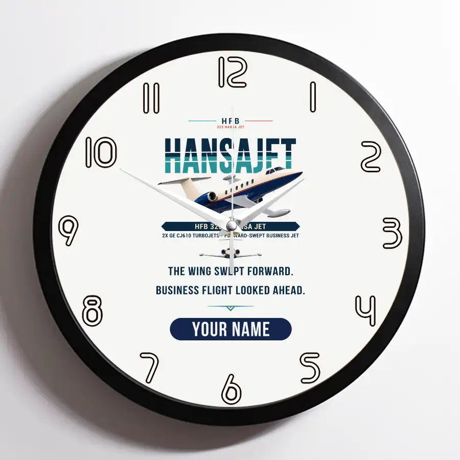 HFB 320 Hansa Jet - Original + Name - Framed - White