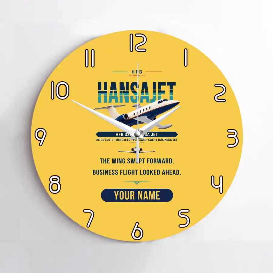 HFB 320 Hansa Jet - Original + Name - No Frame - Yellow