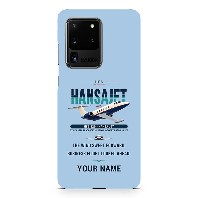 HFB 320 Hansa Jet - Original + Name - Samsung Case - Light Blue