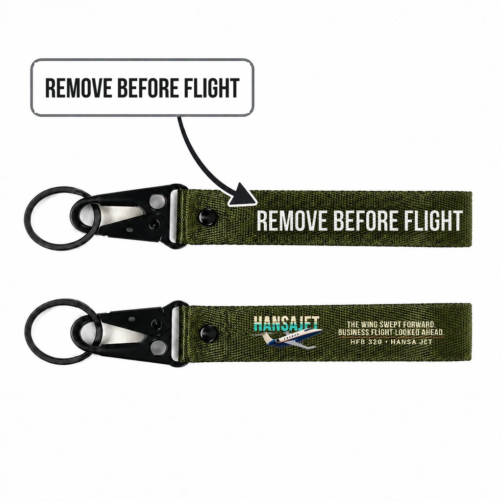 HFB 320 Hansa Jet Hawk-Shaped Key Chains - Dark Green - Original - Remove Before Flight