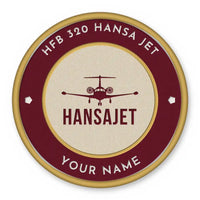 Thumbnail for HFB 320 Hansa Jet Patches - Circle + Name - Burgundy Cream
