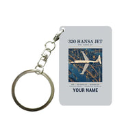 Thumbnail for HFB 320 Hansa Jet - Poster + Name - Key Chain - Light Gray