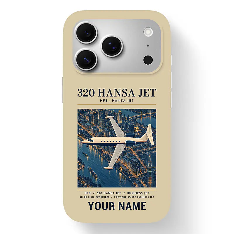 HFB 320 Hansa Jet - Poster + Name - MagSafe iPhone 17 Pro - Beige