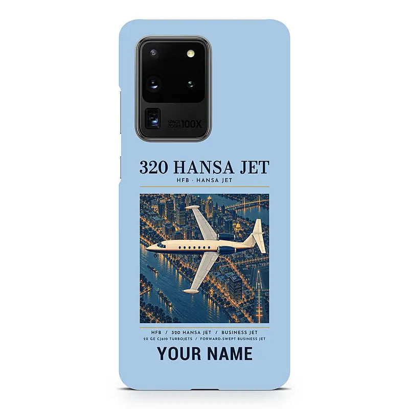 HFB 320 Hansa Jet - Poster + Name - Samsung Case - Light Blue