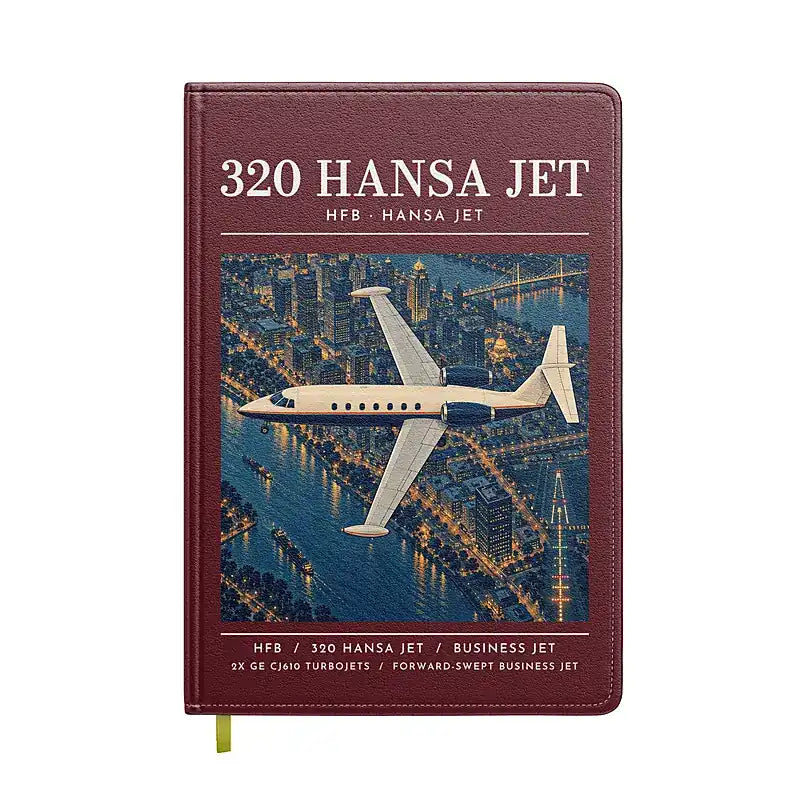 HFB 320 Hansa Jet - Poster - Notebook - Dark Red