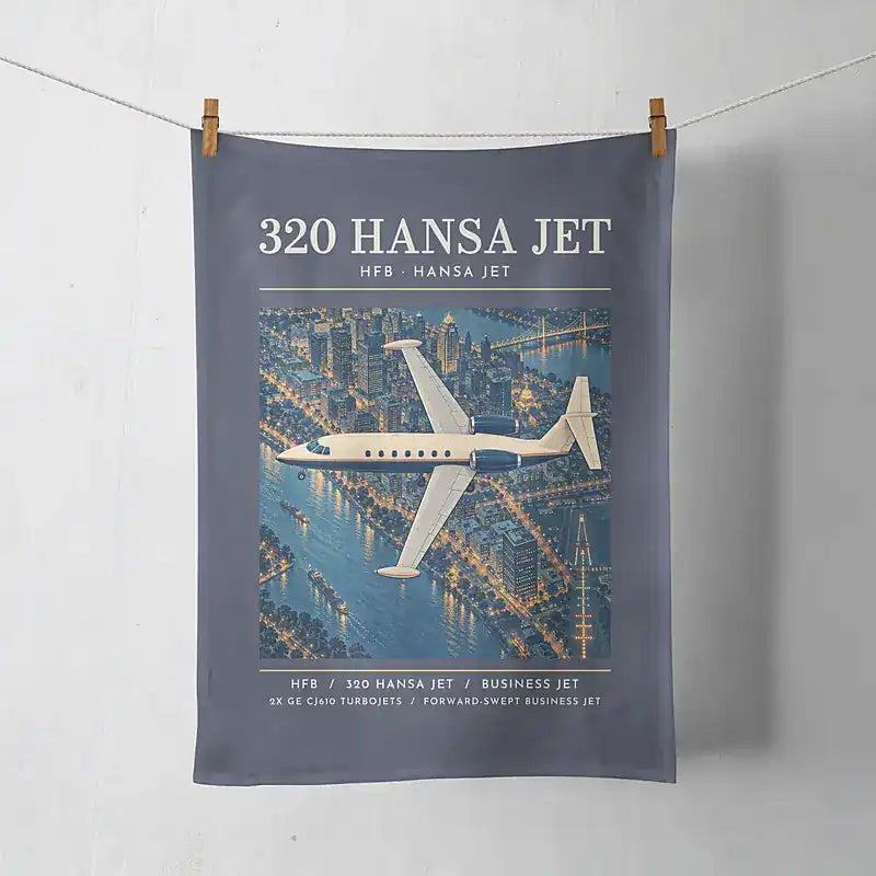 HFB 320 Hansa Jet - Poster - Towel - Navy Blue