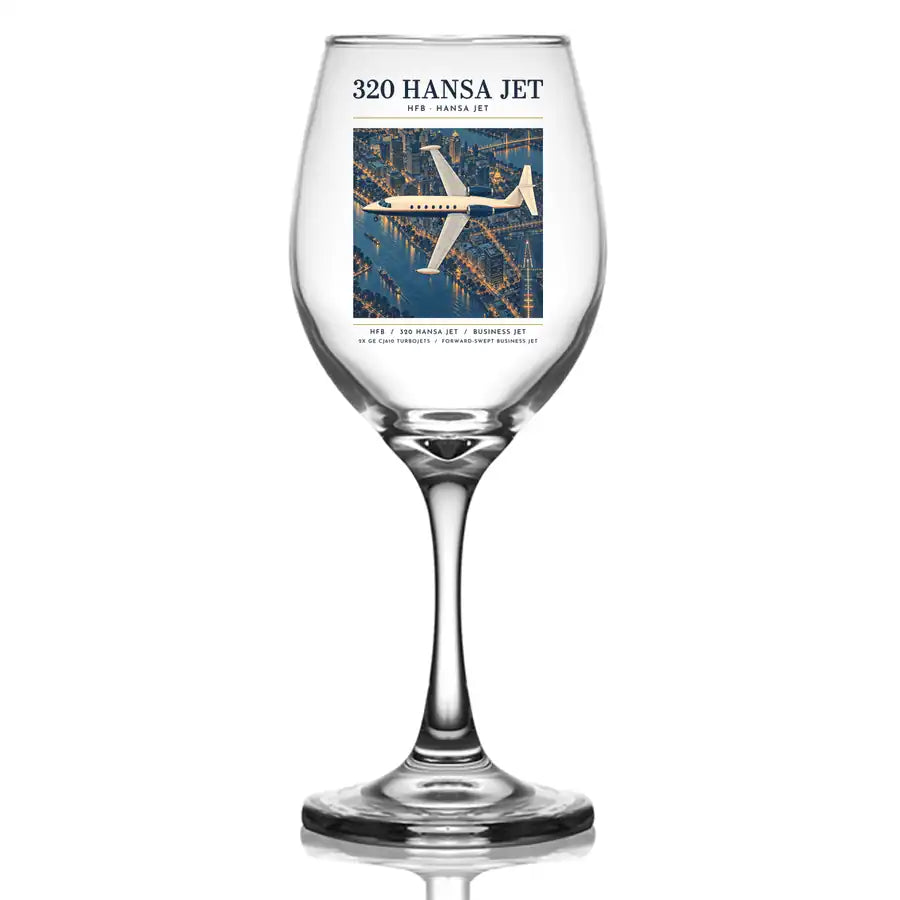 HFB 320 Hansa Jet - Poster - Wine Glass