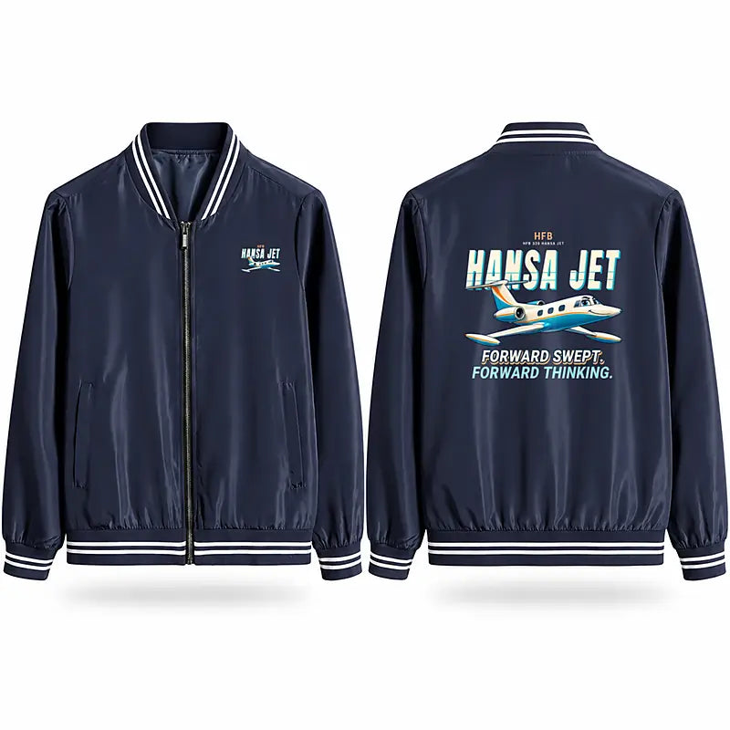 HFB 320 Hansa Jet Stylish Jackets - Baseball Collar - Cartoon - Navy Blue