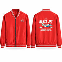 Thumbnail for HFB 320 Hansa Jet Stylish Jackets - Baseball Collar - Cartoon - Red