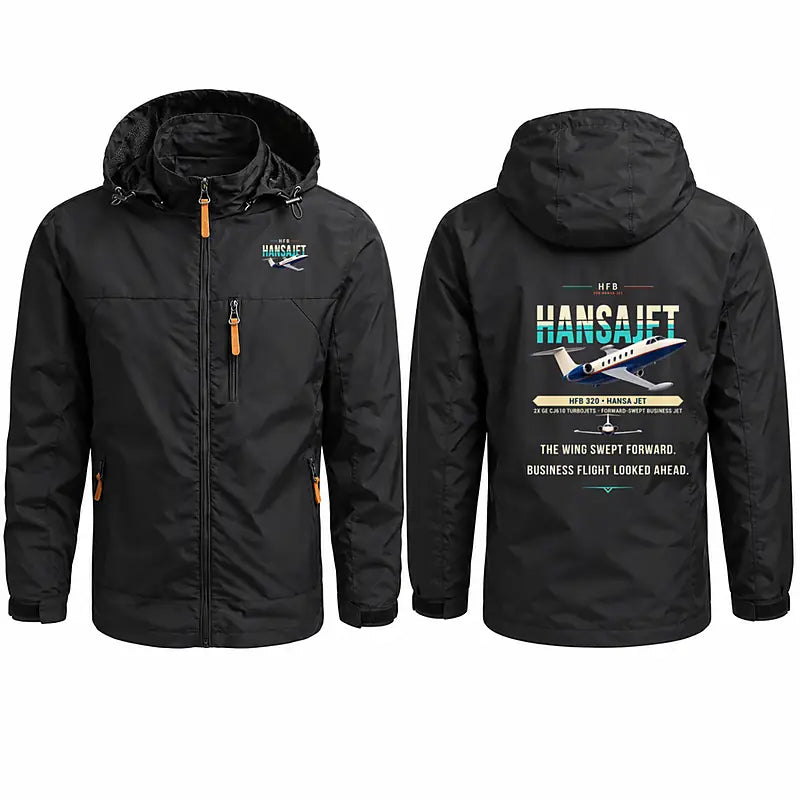 HFB 320 Hansa Jet Stylish Jackets - Hooded Windbreaker - Original - Black