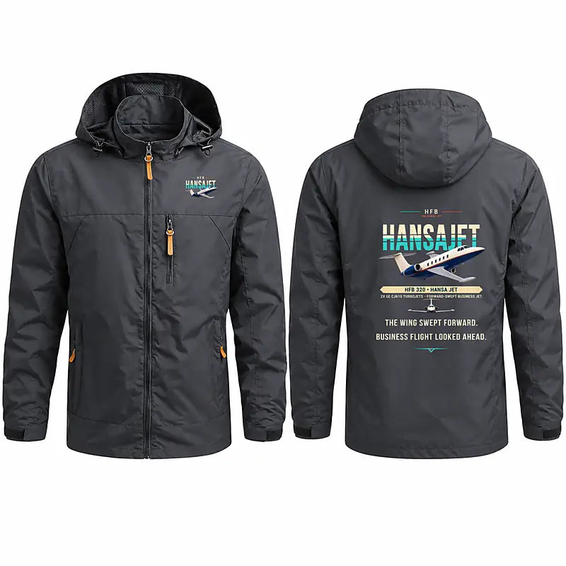 HFB 320 Hansa Jet Stylish Jackets - Hooded Windbreaker - Original - Charcoal