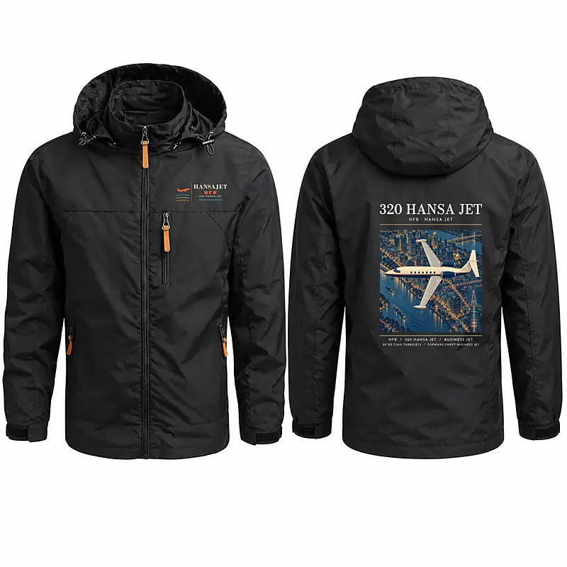 HFB 320 Hansa Jet Stylish Jackets - Hooded Windbreaker - Poster - Black