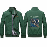 Thumbnail for HFB 320 Hansa Jet Stylish Jackets - Stand Collar - Poster - Green