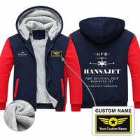 Thumbnail for HFB 320 Hansa Jet Zipped Sweatshirts - Heritage + Name - Navy & Red