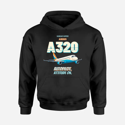 Airbus A320-200 - Autopilot. Attitude on. design on black hoodie single side