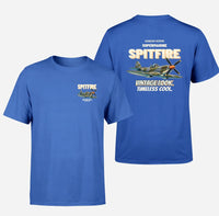 Thumbnail for Supermarine Spitfire Mk IX - Vintage look. Timeless cool. - Double-Side T-Shirt design on blue double side t shirt