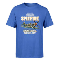 Thumbnail for Supermarine Spitfire Mk IX - Vintage look. Timeless cool. - Premium T-Shirt design on blue premium t shirt
