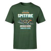 Thumbnail for Supermarine Spitfire Mk IX - Vintage look. Timeless cool. - Premium T-Shirt design on darkgreen premium t shirt