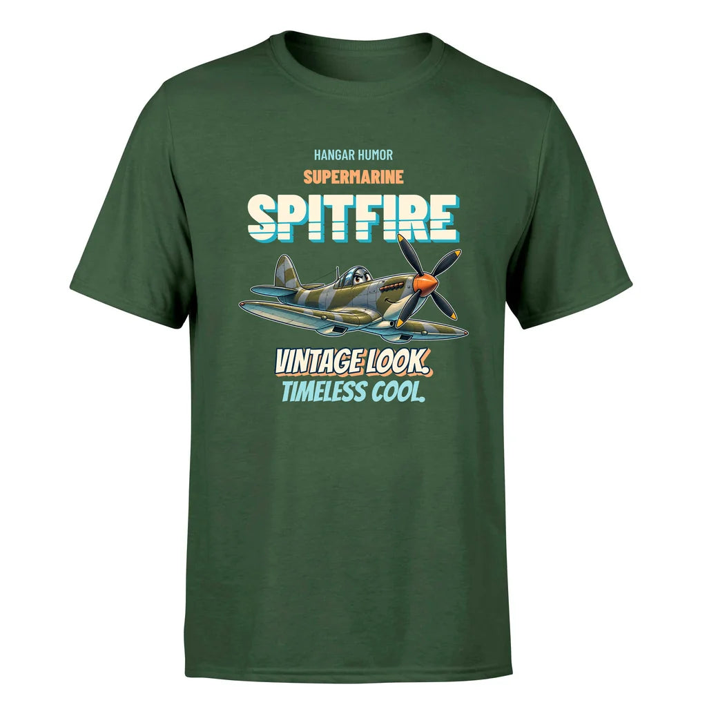 Supermarine Spitfire Mk IX - Vintage look. Timeless cool. - Premium T-Shirt design on darkgreen premium t shirt