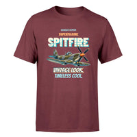 Thumbnail for Supermarine Spitfire Mk IX - Vintage look. Timeless cool. - Premium T-Shirt design on darkred premium t shirt