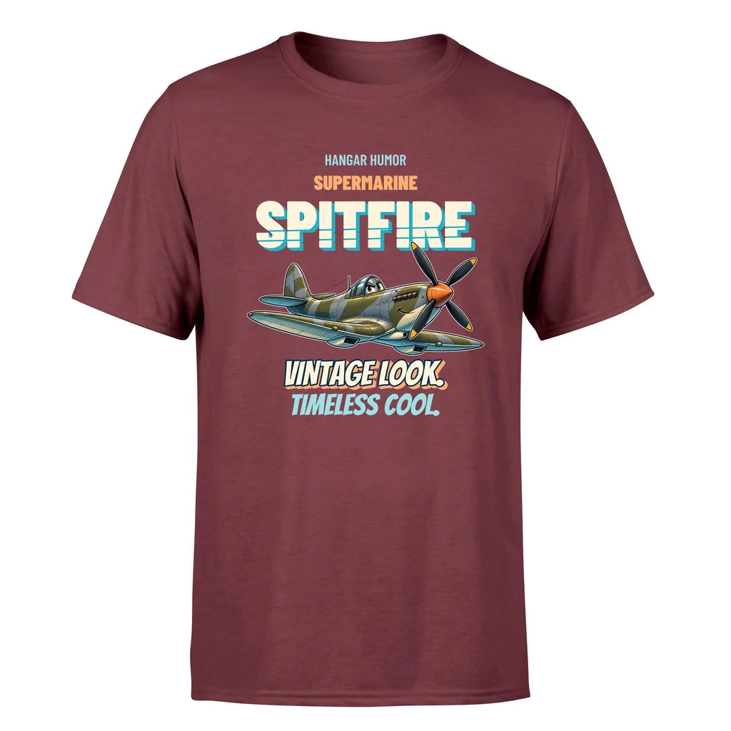 Supermarine Spitfire Mk IX - Vintage look. Timeless cool. - Premium T-Shirt design on darkred premium t shirt