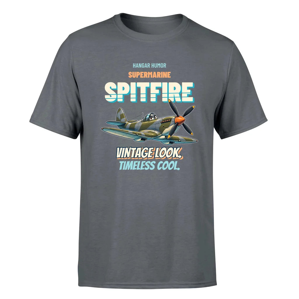 Supermarine Spitfire Mk IX - Vintage look. Timeless cool. - Premium T-Shirt design on gray premium t shirt