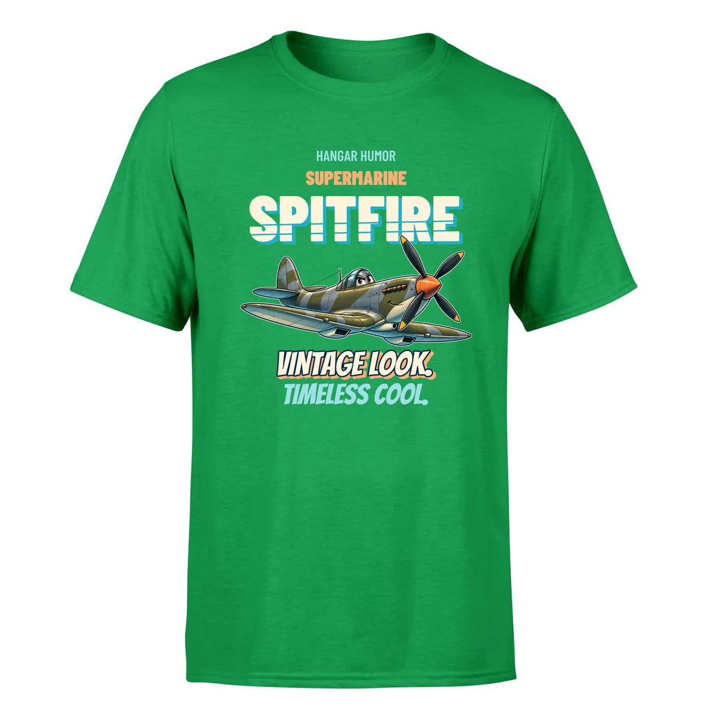 Supermarine Spitfire Mk IX - Vintage look. Timeless cool. - Premium T-Shirt design on green premium t shirt