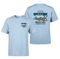 Thumbnail for Supermarine Spitfire Mk IX - Vintage look. Timeless cool. - Double-Side T-Shirt design on lightblue double side t shirt