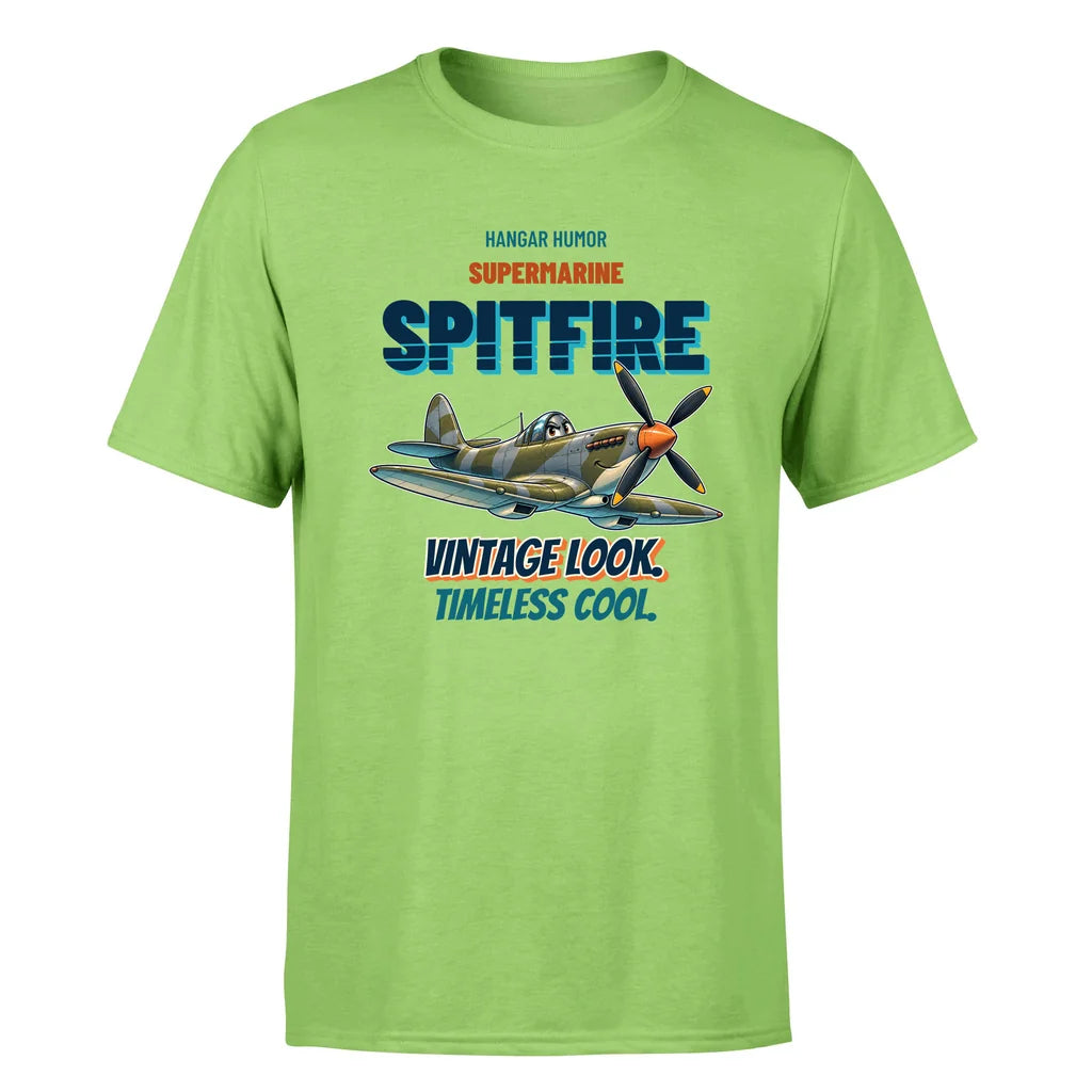 Supermarine Spitfire Mk IX - Vintage look. Timeless cool. - Premium T-Shirt design on lightgreen premium t shirt