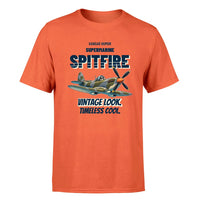 Thumbnail for Supermarine Spitfire Mk IX - Vintage look. Timeless cool. - Premium T-Shirt design on orange premium t shirt