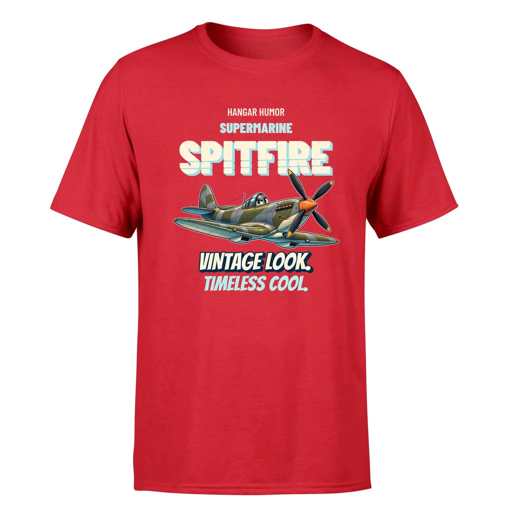 Supermarine Spitfire Mk IX - Vintage look. Timeless cool. - Premium T-Shirt design on red premium t shirt
