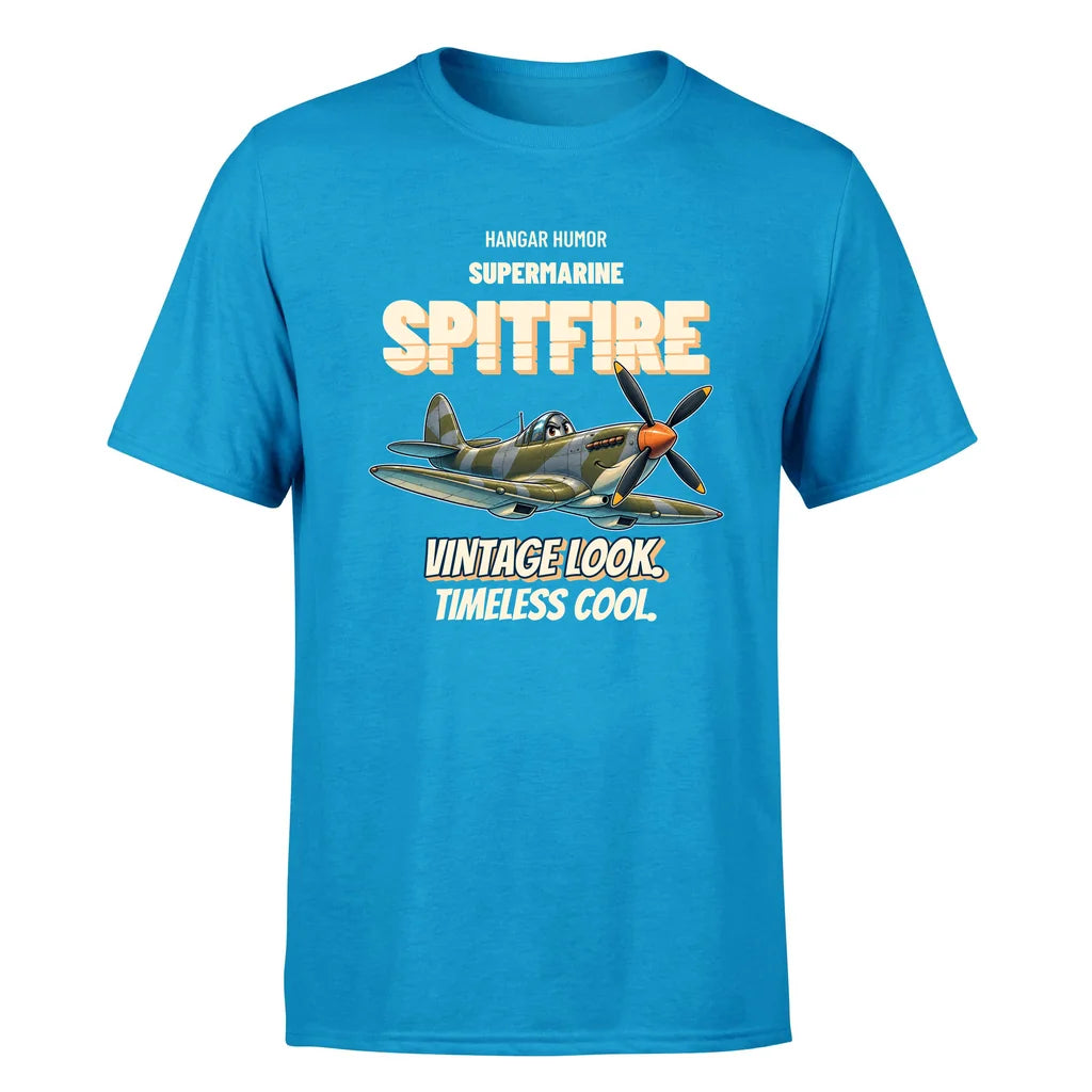 Supermarine Spitfire Mk IX - Vintage look. Timeless cool. - Premium T-Shirt design on turquoise premium t shirt