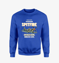 Thumbnail for Supermarine Spitfire Mk IX - Vintage look. Timeless cool. design on blue sweatshirt