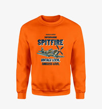 Thumbnail for Supermarine Spitfire Mk IX - Vintage look. Timeless cool. design on orange sweatshirt