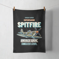 Thumbnail for Supermarine Spitfire Mk IX - Vintage look. Timeless cool. design on black towel