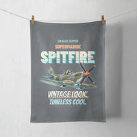 Thumbnail for Supermarine Spitfire Mk IX - Vintage look. Timeless cool. design on gray towel