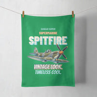 Thumbnail for Supermarine Spitfire Mk IX - Vintage look. Timeless cool. design on green towel