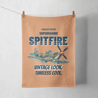 Thumbnail for Supermarine Spitfire Mk IX - Vintage look. Timeless cool. design on orange towel