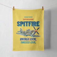 Thumbnail for Supermarine Spitfire Mk IX - Vintage look. Timeless cool. design on yellow towel