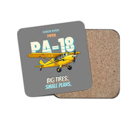 Thumbnail for Piper PA-18 Super Cub - Big tires. Small plans. design on gray 1 piece coaster